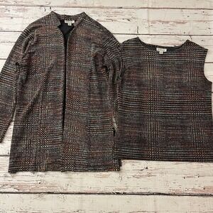Coldwater Creek Cardigan &‎ Top Women's Medium Multicolor Stretch 3/4 Sleeve